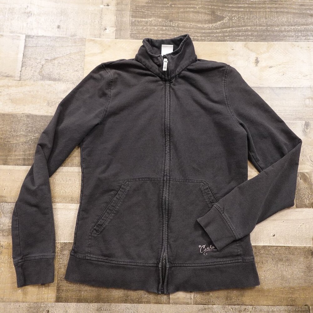 Carhartt Zip-Up Sweatshirt Jacket Women’s Small Black Workwear Casual‎